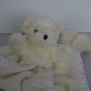 My Banky White Angel Teddy Bear Security Blanket Lovey 15" Michael Plush Blanky